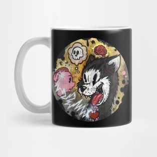 Psychedelic Cat  A Vintage Creepy  Rubber Hose cartoon Graphic. Mug